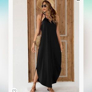 LIKE NEW Black High Neck Maxi Dress